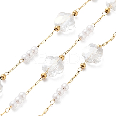 Ion Plating(IP) 304 Stainless Steel Handmade Beaded Chain CHS-K019-01G-01-1