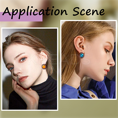 40Pcs Wooden Stud Earring Findings FIND-SC0008-96B-1