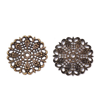 Brass Vintage Filigree Findings X-KKC-Q006-AB-1