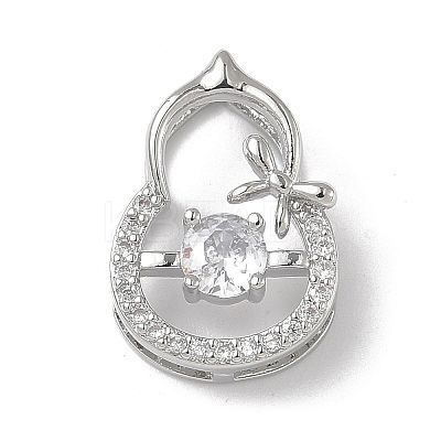 Brass Micro Pave Cubic Zirconia Pendants KK-D357-17A-P-1