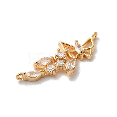Brass Micro Pave Clear Cubic Zirconia Pendants KK-M294-27G-1