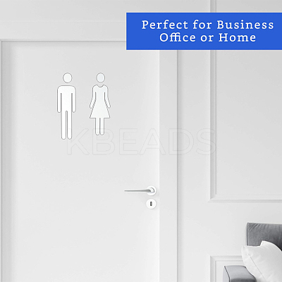 Acrylic TOILET Sign Stickers DIY-WH0569-66B-01-1