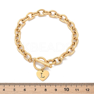 Golden 304 Stainless Steel Charm Bracelets NJEW-K284-01G-L-1