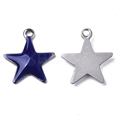201 Stainless Steel Enamel Charms STAS-N088-14B-1