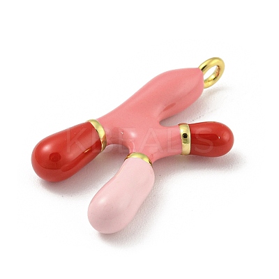 Brass Enamel Pendants KK-E093-03G-K-1