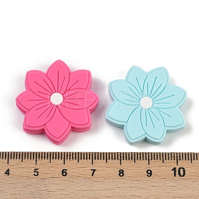 Flower Food Grade Silicone Focal Beads SIL-A011-02E-1