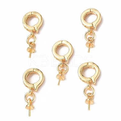 Brass Micro Pave Clear Cubic Zirconia Twister Clasps KK-P223-19G-1
