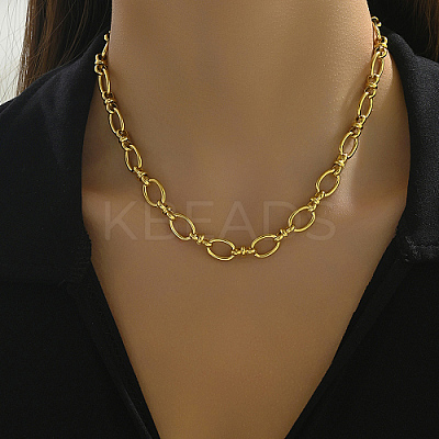 201 Stainless Steel Oval Link Chain Necklacces MF4965-1-1
