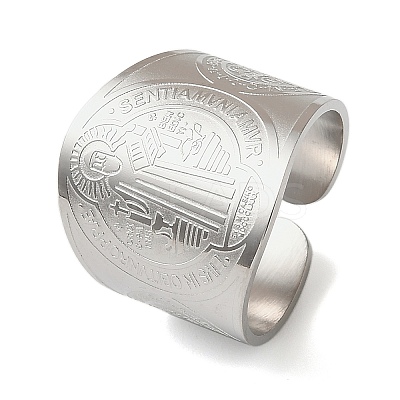 201 Stainless Steel Cuff Rings LS-RJEW-F190-01P-1