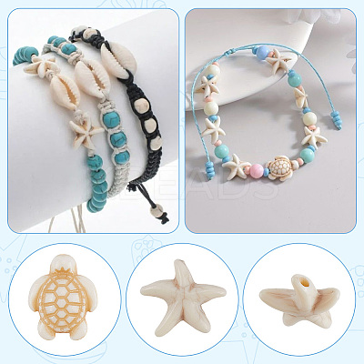 400Pcs 2 Styles Acrylic Imitation Turquoise Beads OACR-SC0002-25-1