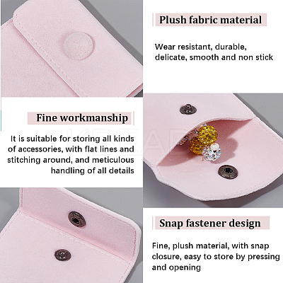 12Pcs 2 Colors Square Velvet Jewelry Bags TP-CP0001-02A-1