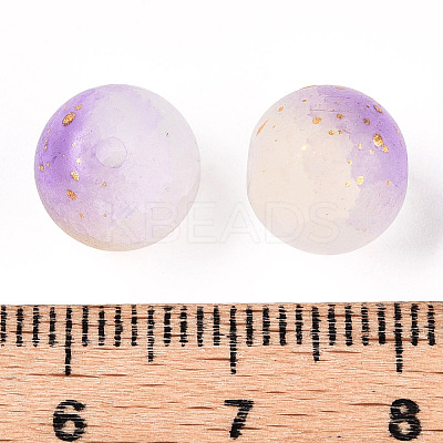 Frosted Baking Paint Crackle Glass Beads with Glitter Powder X1-DGLA-T004-01E-1