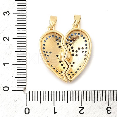 Valentine's Day Brass Micro Pave Cubic Zirconia Split Pendants KK-H251-01D-G-1