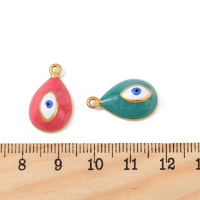 304 Stainless Steel Enamel Pendants STAS-P396-24G-M-1
