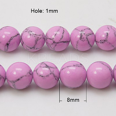 Synthetic Turquoise Beads Strands TURQ-H038-8mm-XXS14-1