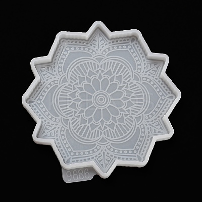 Mandala Flower Coaster DIY Silicone Mold DIY-K072-05B-1