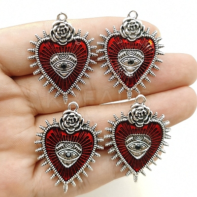 Gothic Style Alloy Resin Pendants X-PW-WGE8991-01-1