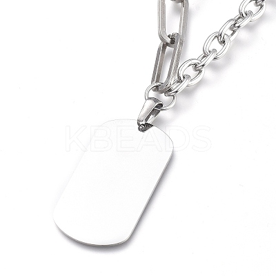 Non-Tarnish 304 Stainless Steel Paperclip Chains & Cable Chain Jewelry Sets SJEW-K153-16P-1