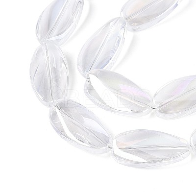 Electroplate Transparent Glass Beads Strands EGLA-N055-02A-1