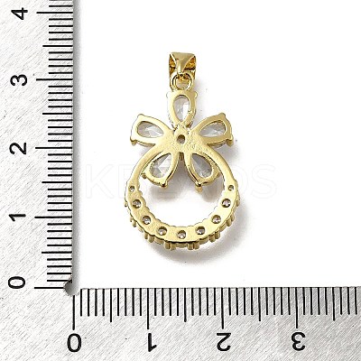 Brass Micro Pave Cubic Zirconia Pendants KK-C090-21G-1
