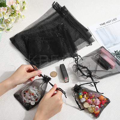 100pcs 3 Styles Large Organza Pouches Portable Shoes Bag Travel Storage Drawstring Bags OP-SP0001-04-1