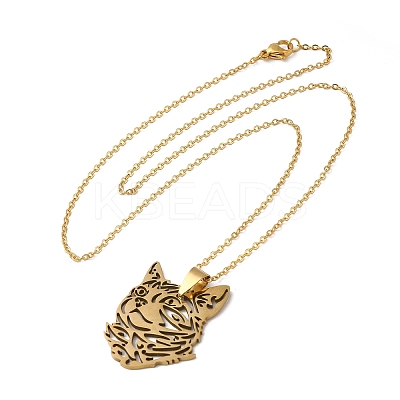 201 Stainless Steel Pendant Necklaces NJEW-H022-05G-1