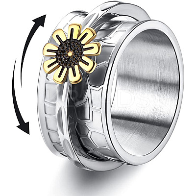 Retro Rotatable 304 Stainless Steel Finger Rings FS-WG84C22-18-1