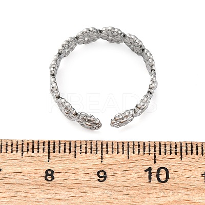 304 Stainless Steel Open Cuff Ring for Women LS-RJEW-Z083-01P-1
