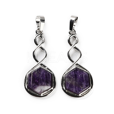 Natural Amethyst Pendants X-G-F777-05P-07-1