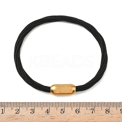 304 Stainless Steel with Polyester Metallic Cord Bracelets for Women BJEW-Z145-01G-26-1