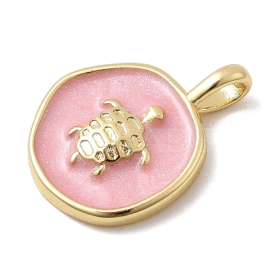 Brass Enamel Pendants KK-P338-15G-02-1