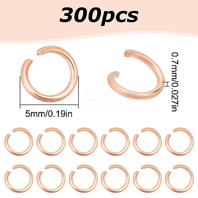 300Pcs 304 Stainless Steel Open Jump Rings STAS-LP0001-40RG-03-1