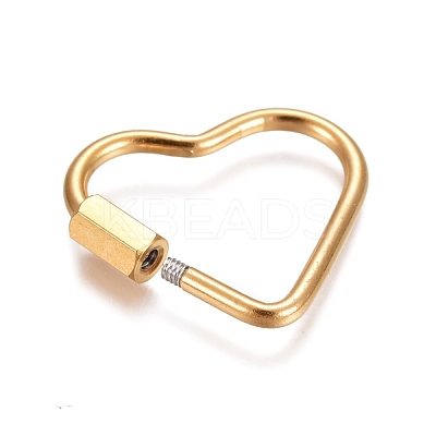 Ion Plating(IP) 304 Stainless Steel Screw Carabiner Lock Charms STAS-K195-02G-1
