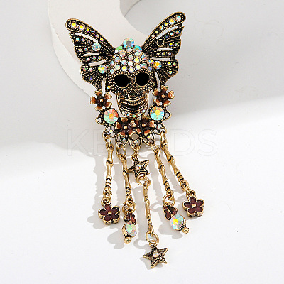 Halloween Alloy Rhinestone Lapel Pins ALRI-D302-04AG-1