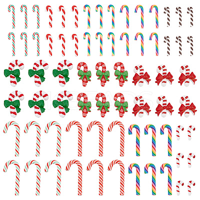 72Pcs 12 Styles Christmas Theme Opaque Resin Cabochons CRES-GA0001-09-1
