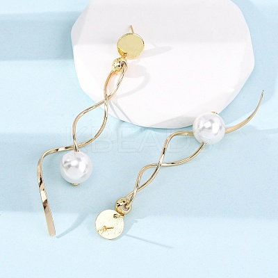 Brass Round Tassel Stud Earrings KK-P325-49G-1