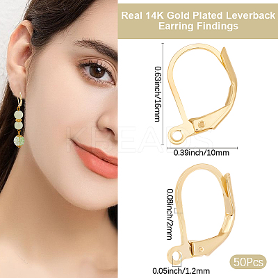 50Pcs Brass Leverback Earring Findings KK-BBC0023-87-1