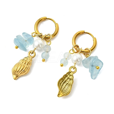 2 Pairs 304 Stainless Steel Hoop Earrings EJEW-JE07007-1