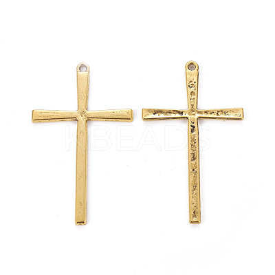 Tibetan Style Alloy Cross Large Pendants TIBEP-EAAA0100Y-AG-FF-1