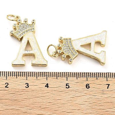 Brass Micro Pave Clear Cubic Zirconia Pendants KK-G498-01A-02-1