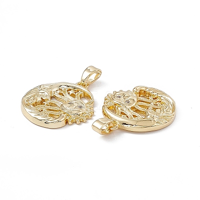 Brass Cubic Zirconia Pendants KK-E068-VA099-2-1