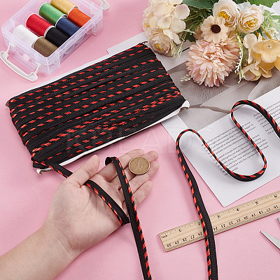 50 Yards Polyester Chenille Furry Braided Lip Cord Trim OCOR-WH0070-154B-1