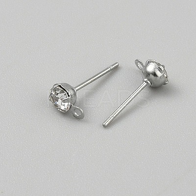 Brass Stud Earring Findings LS-KK-WH20004-11A-P-1