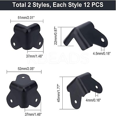 24Pcs 2 Style Iron Corner Protector AJEW-CA0001-72-1