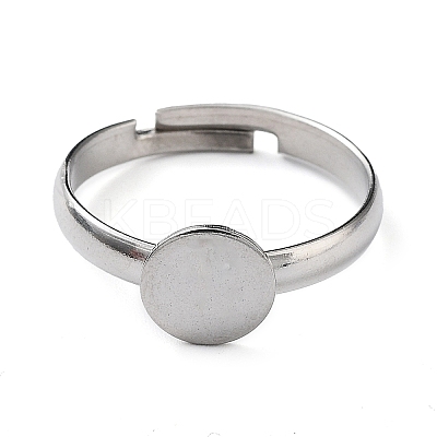 Non-Tarnish 304 Stainless Steel Adjustable Pad Ring Settings STAS-M333-03B-P-1