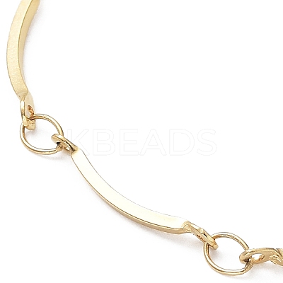Ion Plating(IP) 304 Stainless Steel Curved Bar Link Chain Bracelets BJEW-K266-13G-1