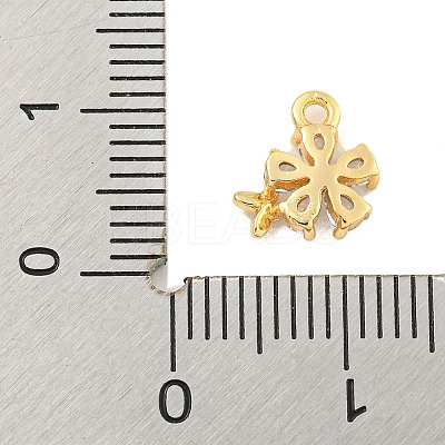 Brass Micro Pave Clear Cubic Zirconia Pendants KK-U015-10G-1