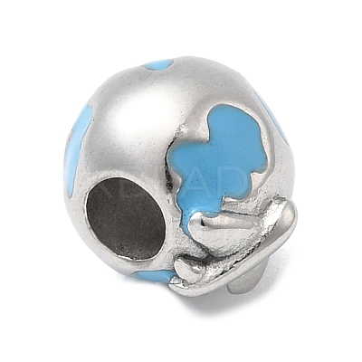 304 Stainless Steel Enamel European Beads STAS-D153-31P-1