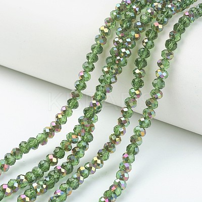 Electroplate Transparent Glass Beads Strands EGLA-A034-T8mm-R13-1