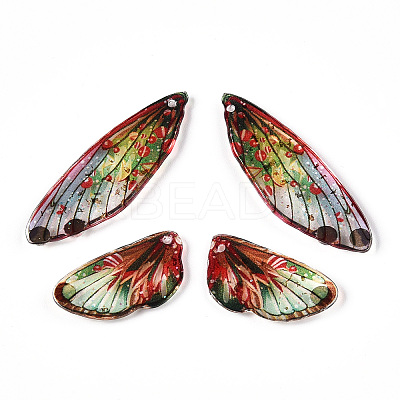 Epoxy Resin Butterfly Wing Pendants FIND-N005-65B-1